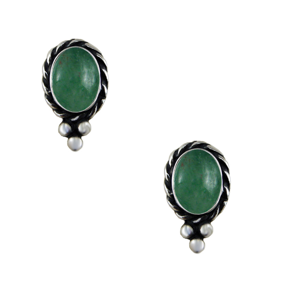 Sterling Silver Little Jade Post Stud Earrings
